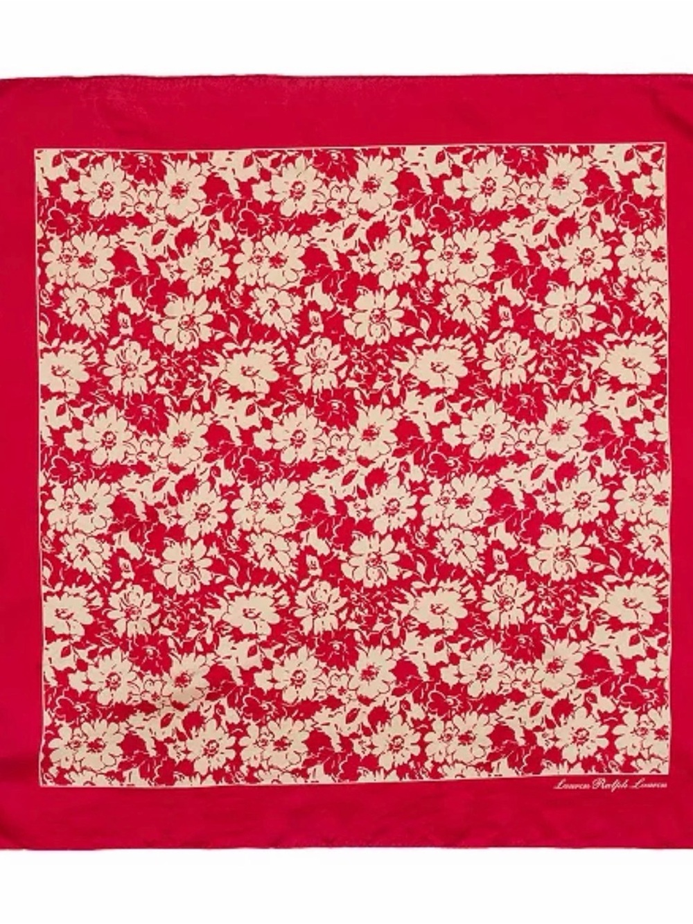 Lauren Ralph Lauren Red and Cream Floral Accent Pillow Cover